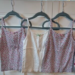 Mini Boden Pink and White Pointelle Camisole/Tank Top/Undershirt Set
